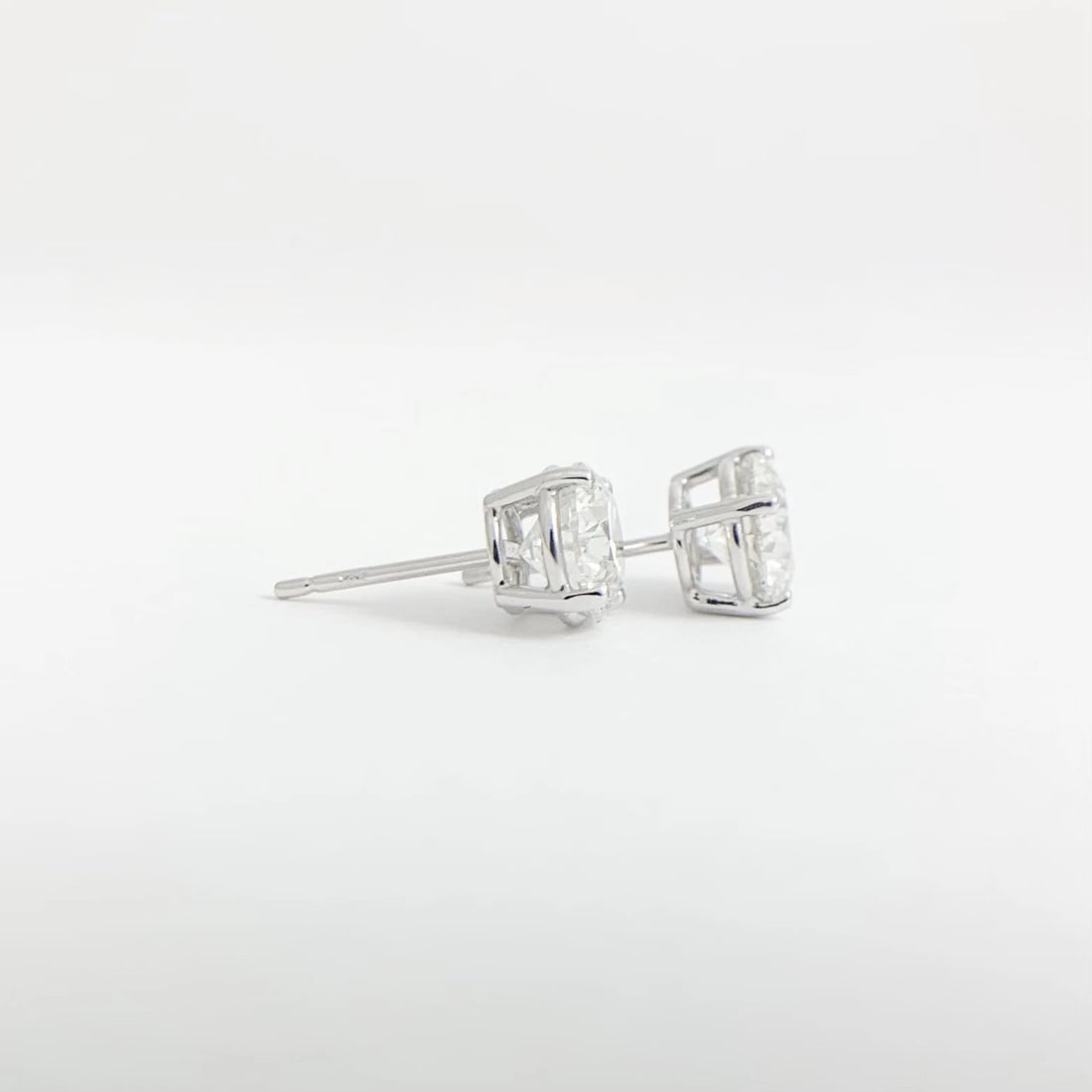 CERTIFIED ROUND DIAMOND STUD EARRINGS - 2
