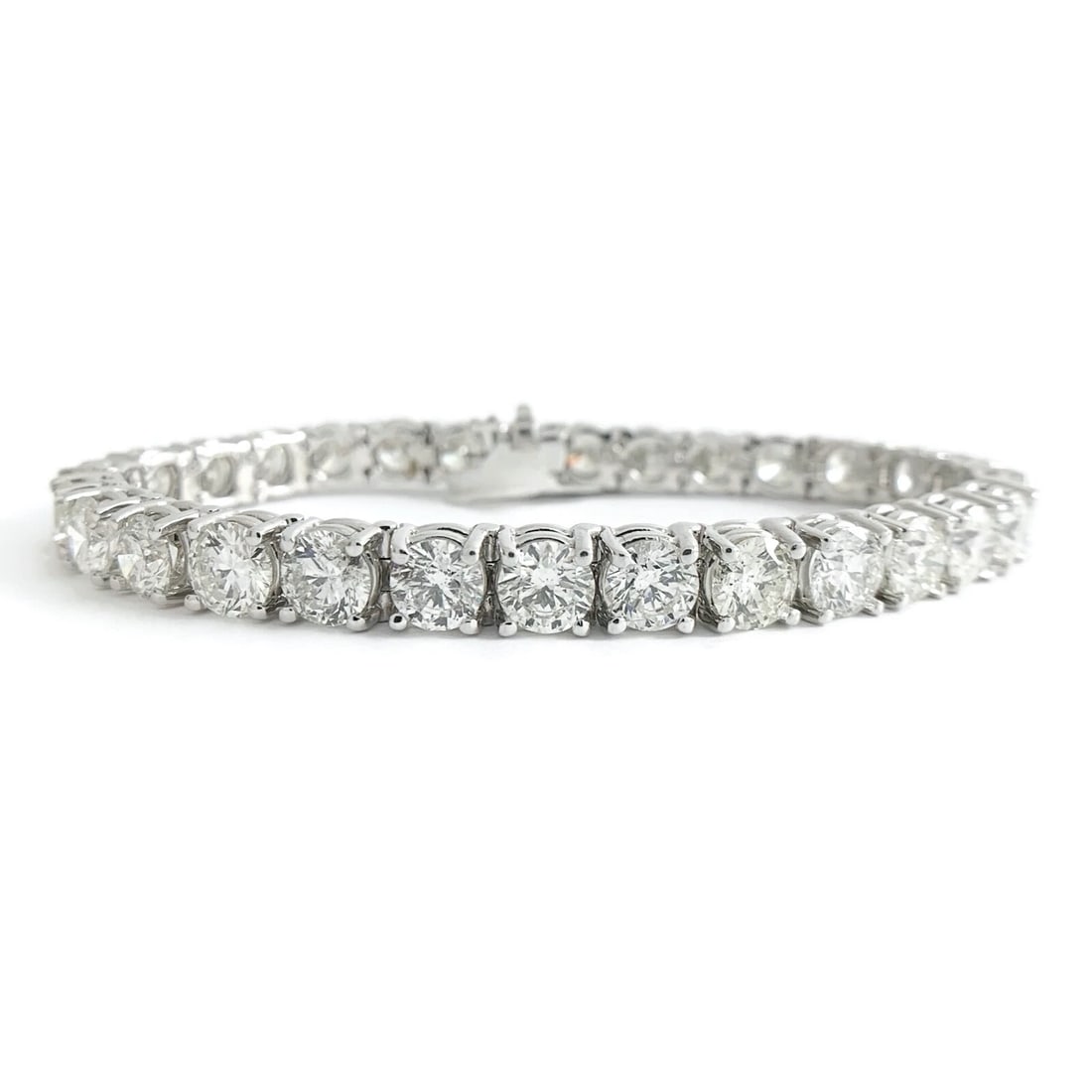 ROUND DIAMOND TENNIS BRACELET 14K WHITE GOLD (1 of 3)