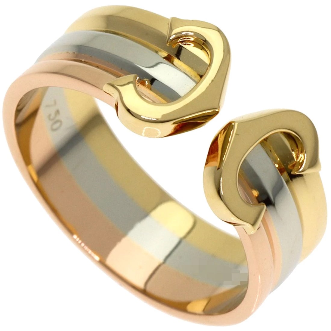 CARTIER 2C RING RING K18 YELLOW GOLD 18K PINK GOLD: CARTIER 2C Ring Ring K18 Yellow Gold 18K Pink Gold Brand: CARTIER Type: Ring Material: K18 Yellow Gold/18K Pink Gold/K18 White Gold, Color: Exterior Color Gold Size: 4.25 (US) Accessories: None