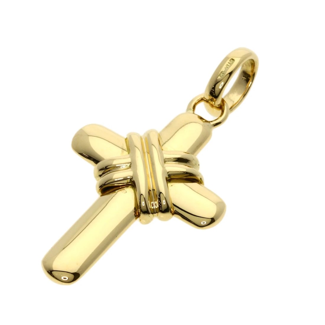 BVLGARI CROSS PENDANT TOP K18 YELLOW GOLD (1 of 5)