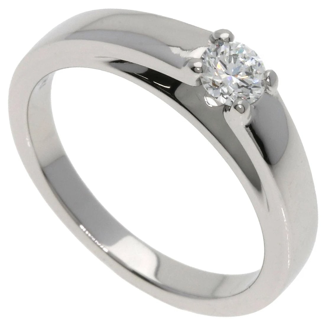 BVLGARI MARRY ME SOLITAIRE DIAMOND E-IF-EX RING PLATINUM: BVLGARI Marry Me Solitaire Diamond E-IF-EX Ring Platinum Brand: BVLGARI Type: Ring Material: Platinum PT950, Main Stone/Creation Natural Color: Exterior Color Silver Size: 5 (US) Accessories: