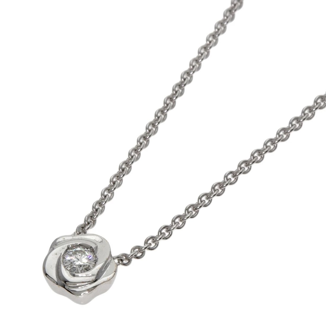 LA NOUVELLE VAGUE FLOWER DIAMOND NECKLACE: La Nouvelle Vague Flower Diamond Necklace Brand: SELECT JEWELRY Type: Necklace Material: K18 White Gold, Main Stone/Creation Natural Color: Exterior Color Silver Size: Chain