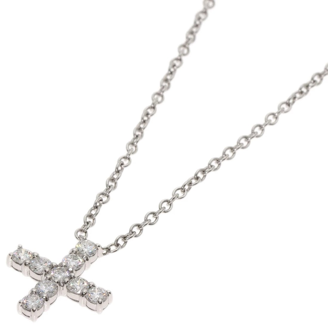 HARRY WINSTON MINICROSS DIAMOND NECKLACE: HARRY WINSTON Minicross Diamond Necklace Brand: HARRY WINSTON Type: Necklace Material: Platinum PT950, Main Stone/Creation Natural Color: Exterior Color Silver Size: Chain Length:18.5inch/47cm Cha