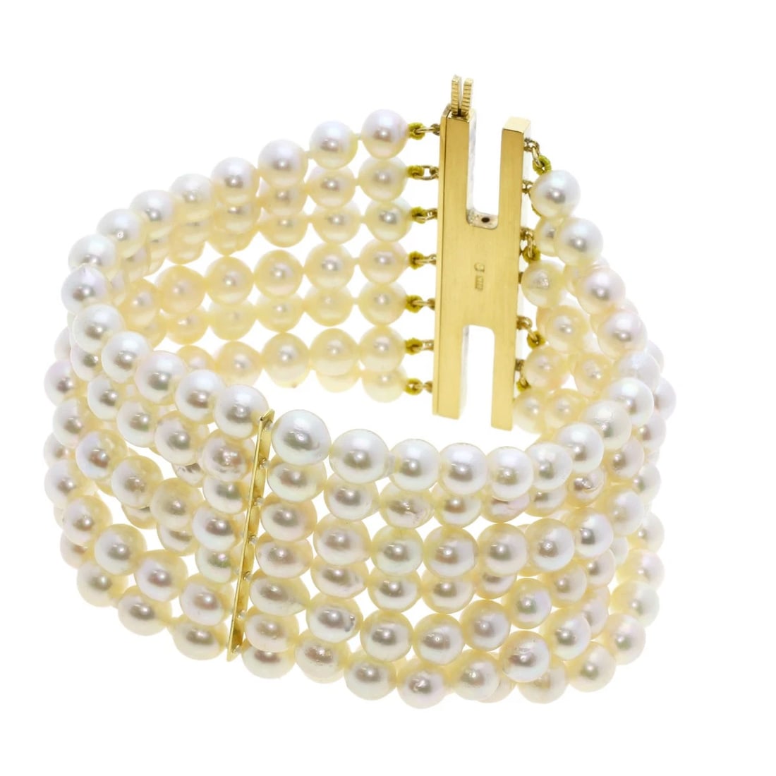 MIKIMOTO AKOYA PEARL PEARL BRACELET K18 YELLOW GOLD (1 of 7)