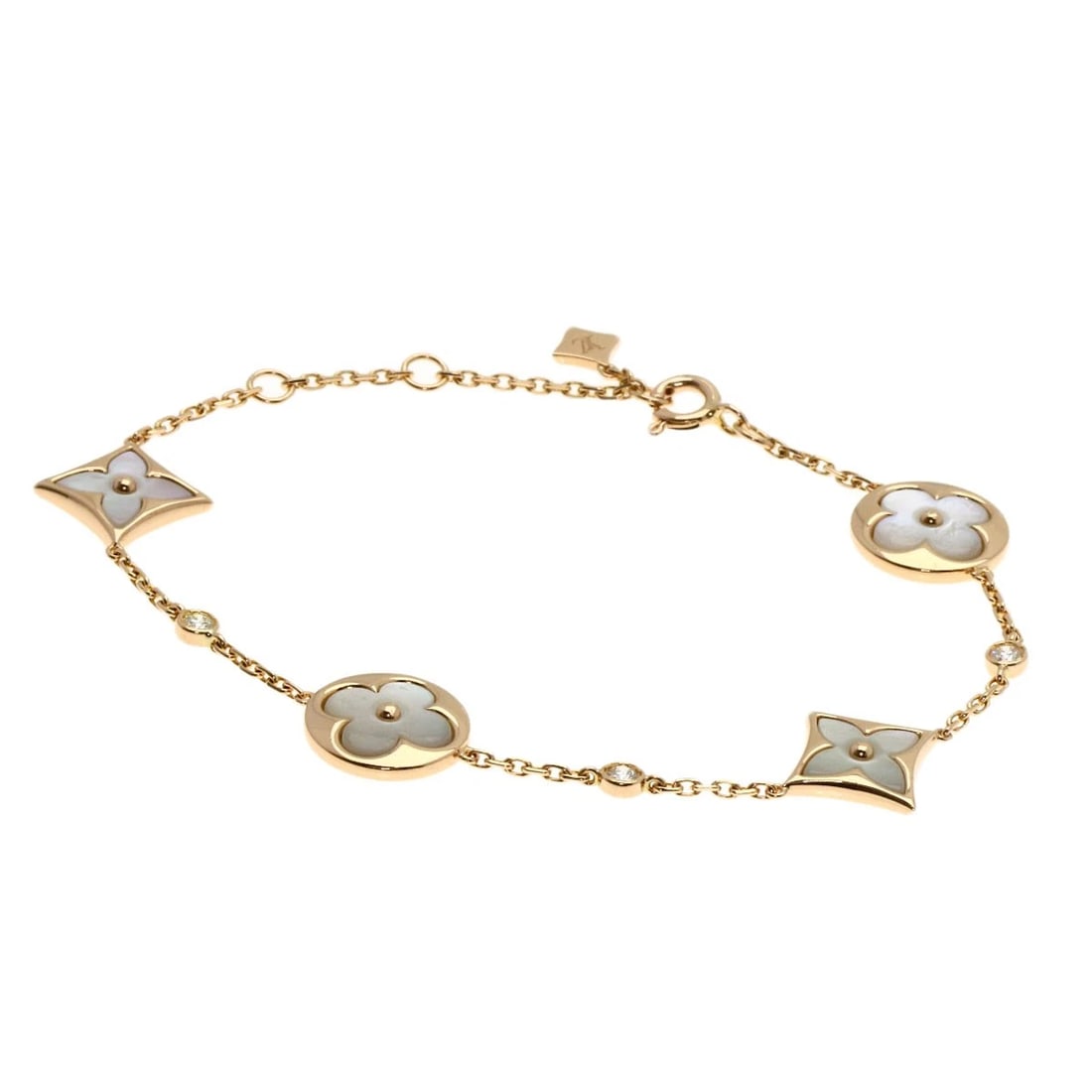 LOUIS VUITTON 4 MOTIF BLOSSOM BB MOTHER OF PEARL DIAMOND BRACELET (1 of 7)