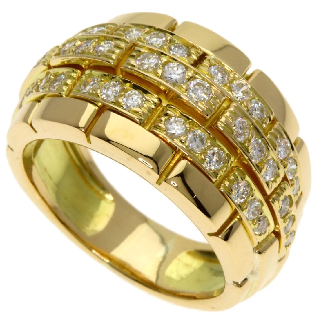 CARTIER ORIANE DIAMOND RING K18 YELLOW GOLD: CARTIER Oriane Diamond Ring K18 Yellow Gold Brand: CARTIER Type: Ring Material: K18 Yellow Gold, Main Stone/Creation Natural Color: Exterior Color Gold Size: 7.75 (US) Accessories: None Ac