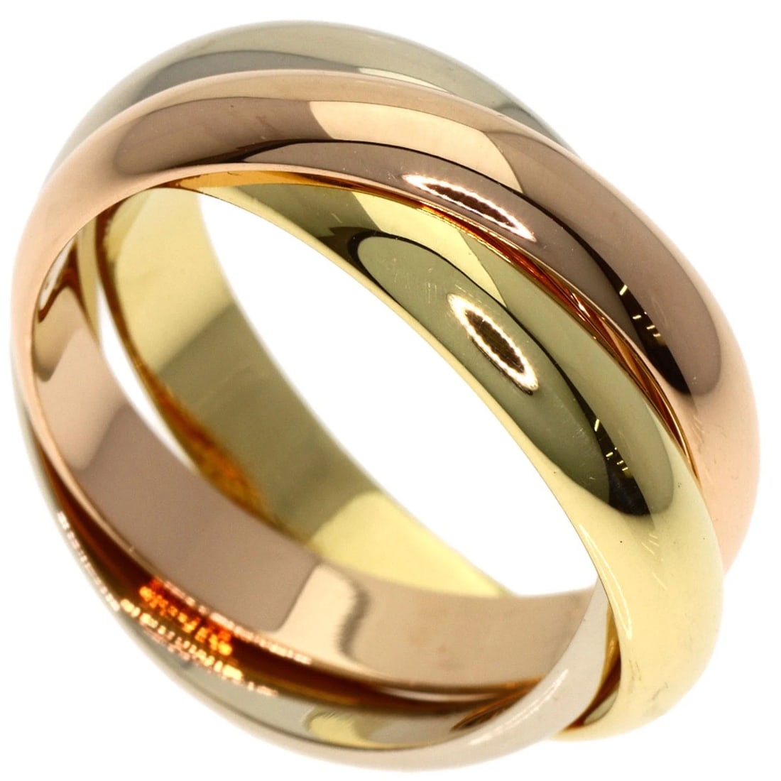 CARTIER TRINITYRING K18 YELLOW GOLD K18 WHITE GOLD: CARTIER TrinityRing K18 Yellow Gold K18 White Gold Brand: CARTIER Type: Ring Material: K18 Yellow Gold/K18 White Gold/18K Pink Gold, Color: Exterior Color Gold Size: 6.5 (US) Accessories: None