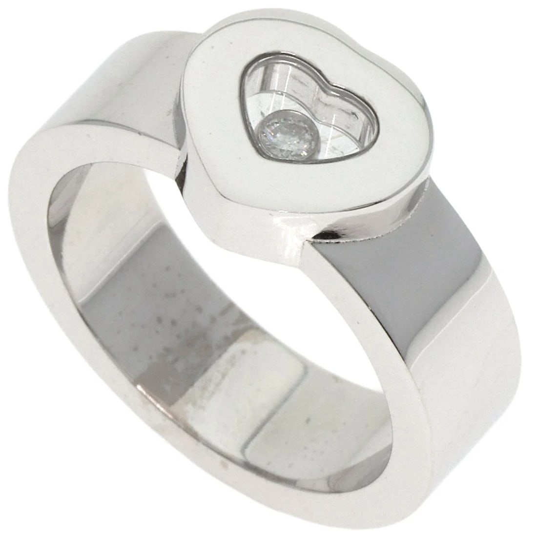 CHOPARD HAPPY DIAMOND RING K18 WHITE GOLD: Chopard Happy diamond Ring K18 White Gold Brand: Chopard Type: Ring Material: K18 White Gold, Main Stone/Creation Natural Color: Exterior Color Silver Size: 6.5 (US) Accessories: None Acce