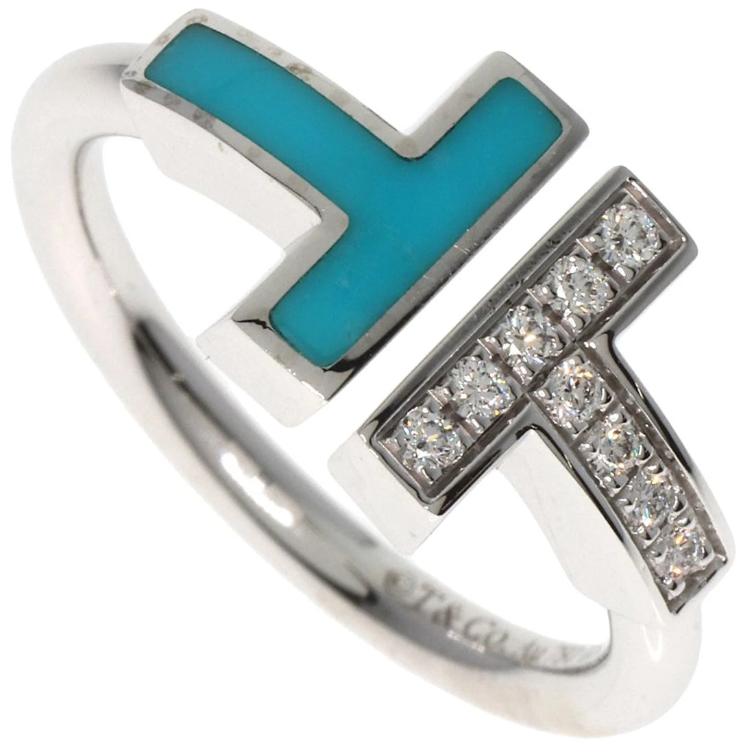 TIFFANY&CO. TWIRE DIAMOND RING K18 WHITE GOLD: TIFFANY&Co. TWire Diamond Ring K18 White Gold Brand: TIFFANY&Co. Type: Ring Material: K18 White Gold, Main Stone/Creation Natural Color: Exterior Color Silver Size: 3.75 (US) Accessories: