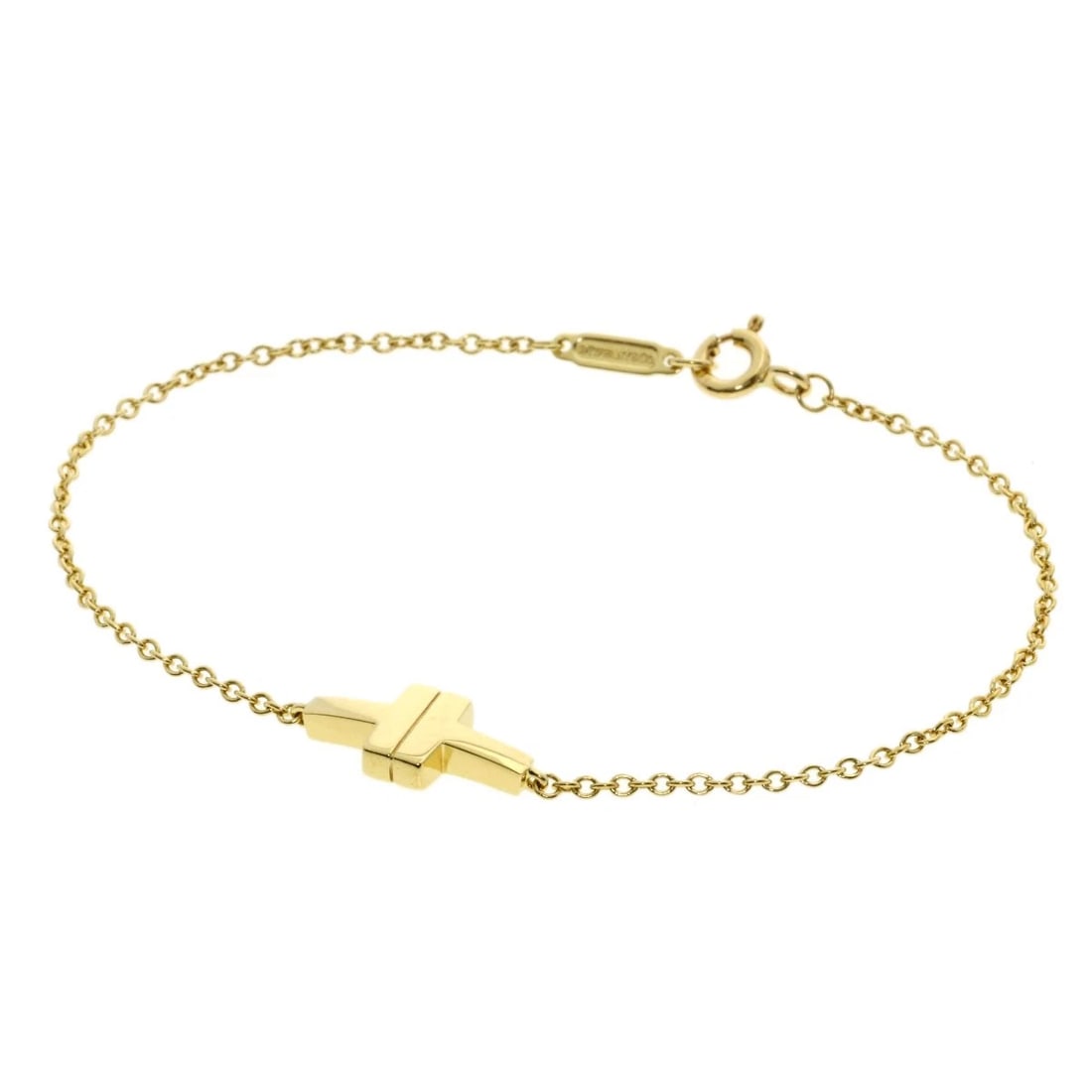 TIFFANY&CO. T TWO BRACELET K18 YELLOW GOLD: TIFFANY&Co. T TWO Bracelet K18 Yellow Gold Brand: TIFFANY&Co. Type: Bracelet Material: K18 Yellow Gold, Color: Exterior Color Gold Size: Chain Width:0.4inch/1mm Top Size:0.3inch/7x14.4x2.5mm Inner