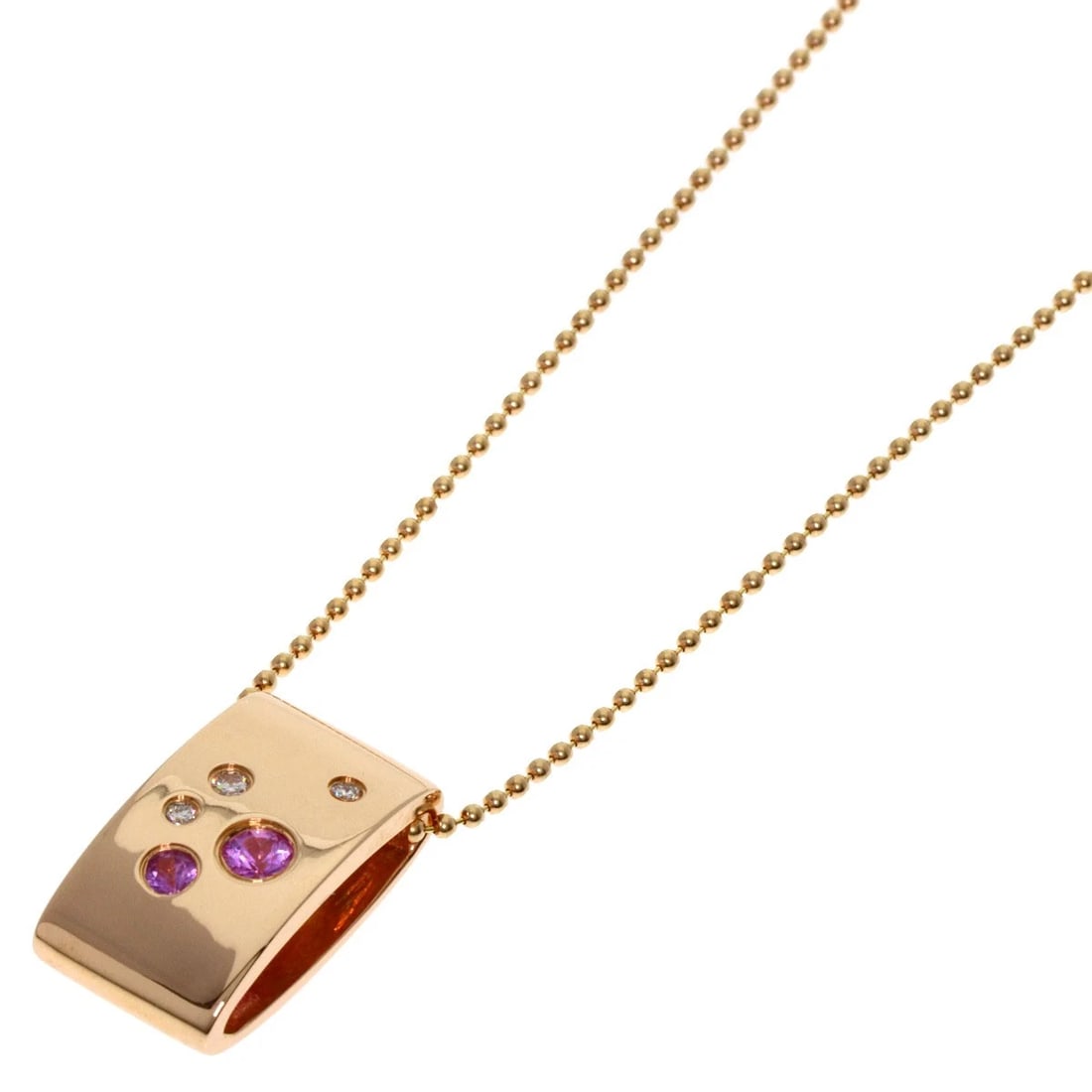 TASAKI PINK SAPPHIRE DIAMOND NECKLACE K18 PINK GOLD: TASAKI Pink Sapphire Diamond Necklace K18 Pink Gold Brand: TASAKI Type: Necklace Material: K18 Pink Gold, Main Stone/Creation Natural Color: Exterior Color Gold Size: Chain Length:15.7inch/40cm Ch