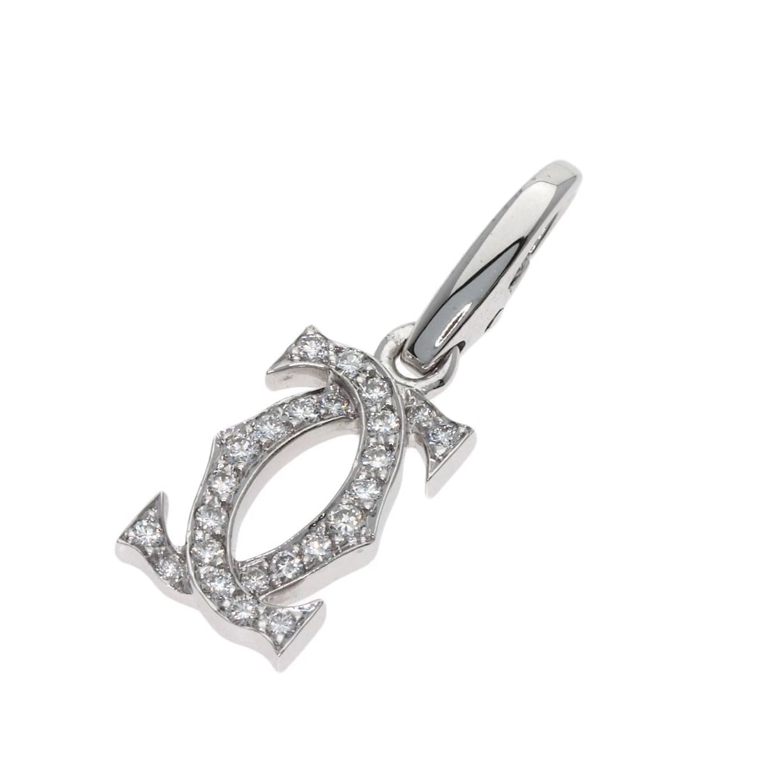 CARTIER 2C DIAMOND PENDANT TOP K18 WHITE GOLD (1 of 5)