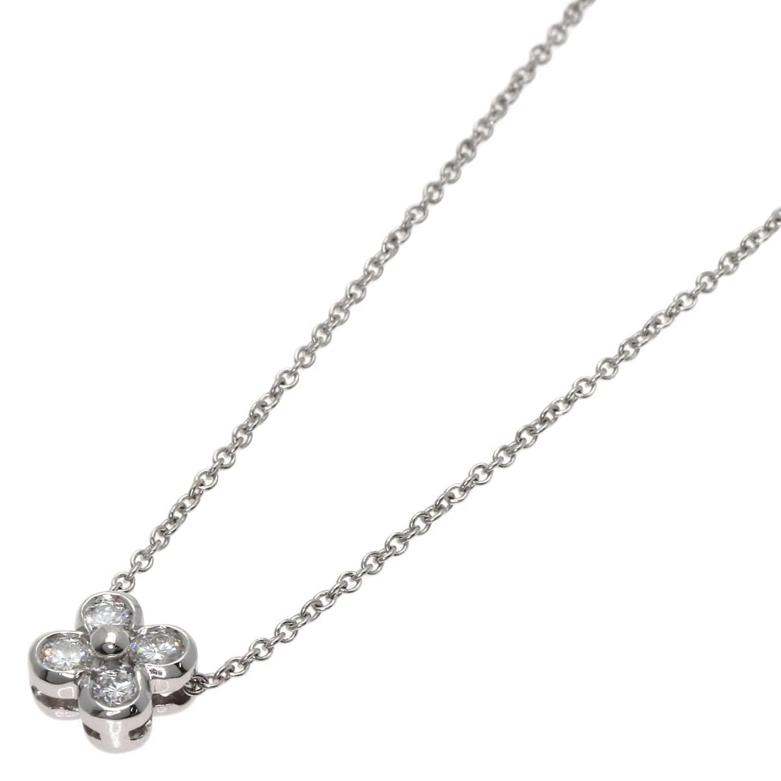 TIFFANY&CO. BEZEL SET DIAMOND NECKLACE: TIFFANY&Co. Bezel set Diamond Necklace Brand: TIFFANY&Co. Type: Necklace Material: Platinum PT950, Main Stone/Creation Natural Color: Exterior Color Silver Size: Chain Length:15.9inch/40.5cm Chain