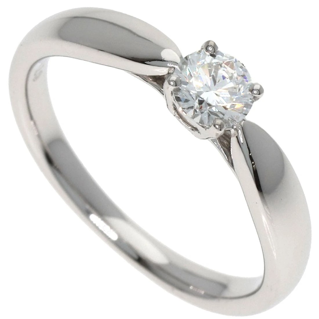 TIFFANY&CO. HARMONY SOLITAIRE DIAMOND RING: TIFFANY&Co. Harmony Solitaire Diamond Ring Brand: TIFFANY&Co. Type: Ring Material: Platinum PT950, Main Stone/Creation Natural Color: Exterior Color Silver Size: 4 (US) Accessories: None A