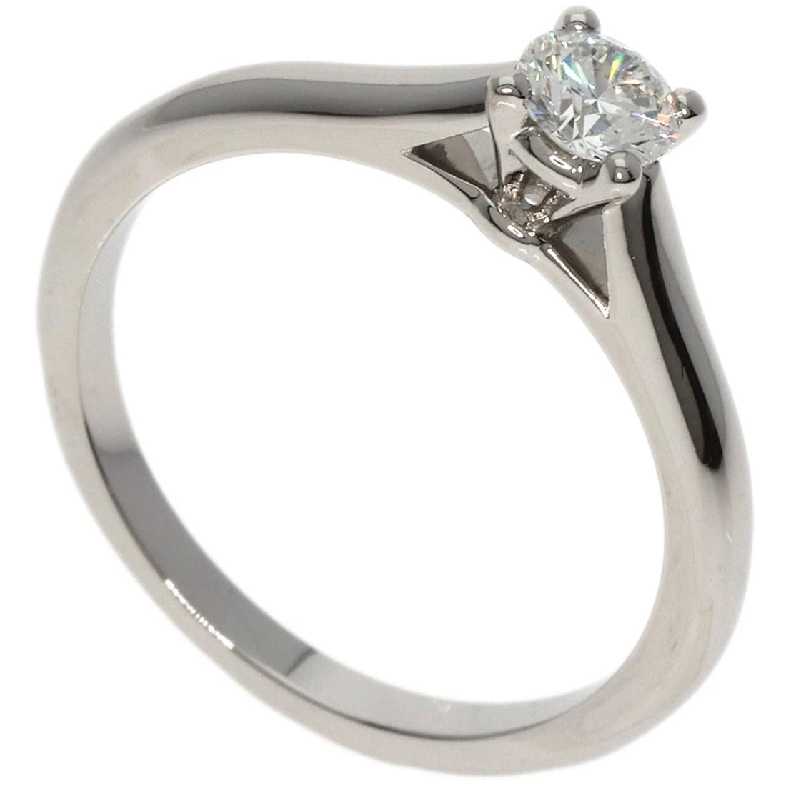 CARTIER SOLITAIRE DIAMONDRING PLATINUM PT950: CARTIER Solitaire DiamondRing Platinum PT950 Brand: CARTIER Type: Ring Material: Platinum PT950, Main Stone/Creation Natural Color: Exterior Color Silver Size: 4.5 (US) Accessories: None A