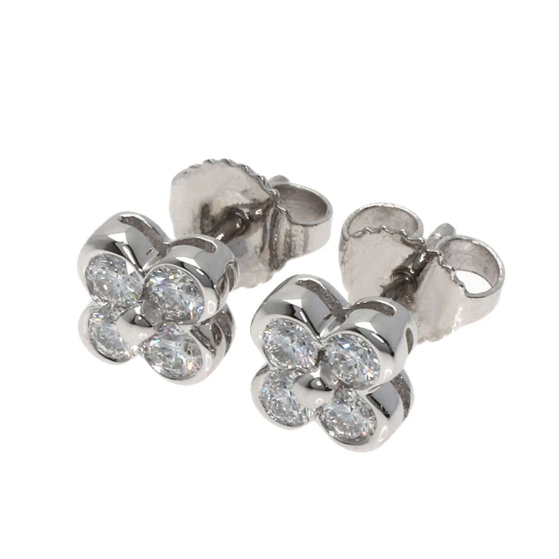 TIFFANY&CO. BEZEL SET DIAMOND EARRING PLATINUM PT950: TIFFANY&Co. Bezel set Diamond earring Platinum PT950 Brand: TIFFANY&Co. Type: earring Material: Platinum PT950, Main Stone/Creation Natural Color: Exterior Color Silver Size: Top