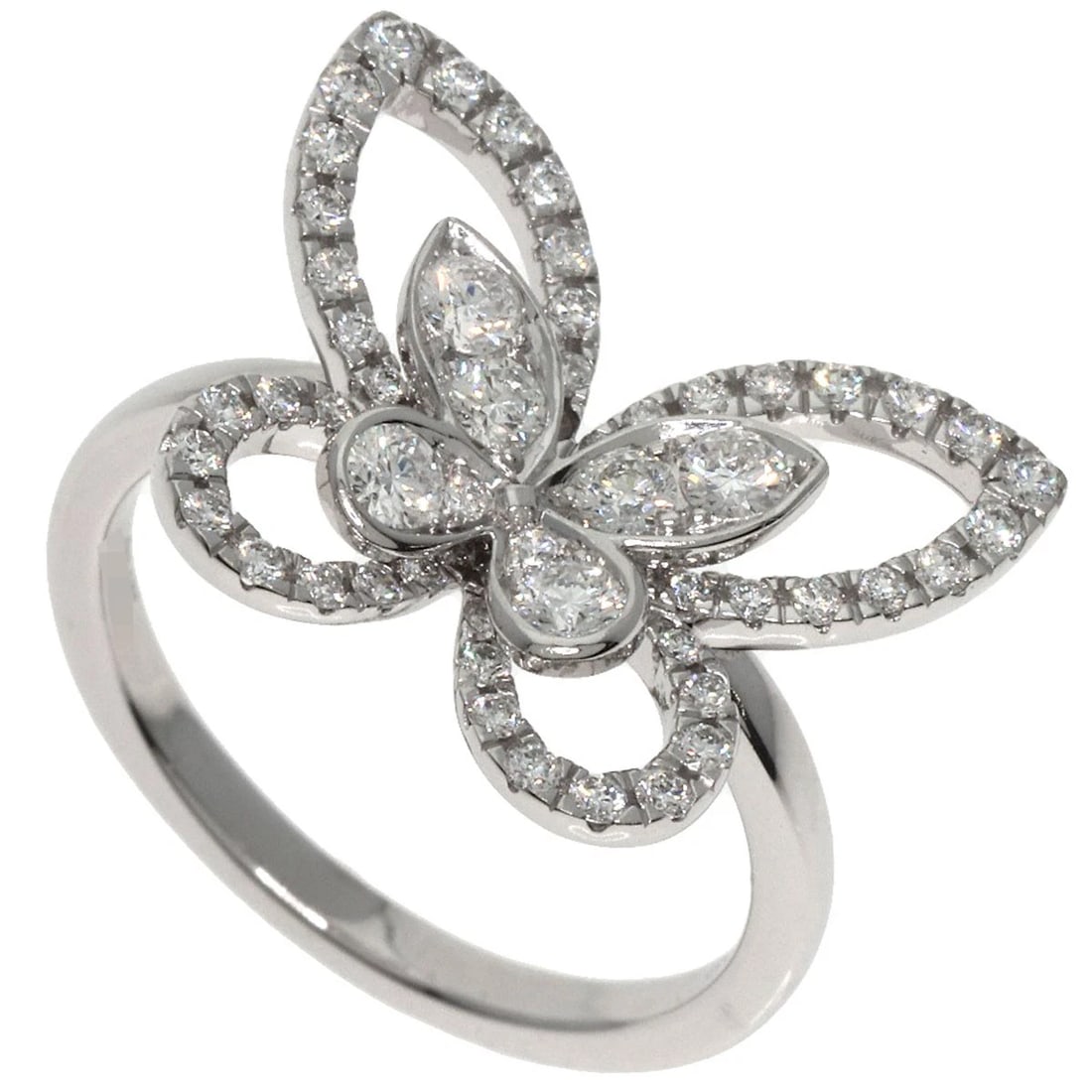 GRAFF BUTTERFLY SILHOUETTE DIAMOND RING K18 WHITE GOLD (1 of 4)