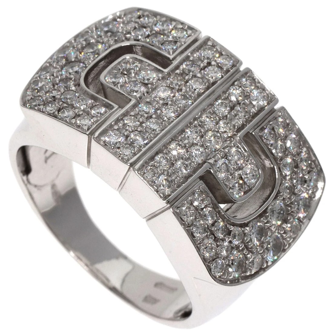BVLGARI PARENTESI PAVÉ DIAMOND RING K18 WHITE GOLD (1 of 5)