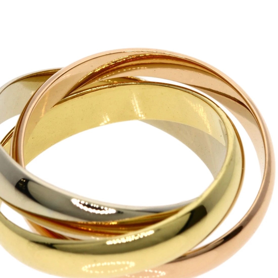 CARTIER TRINITY RING K18 YELLOW GOLD K18 WHITE GOLD: CARTIER Trinity Ring K18 Yellow Gold K18 White Gold Brand: CARTIER Type: Ring Material: K18 Yellow Gold/K18 White Gold/18K Pink Gold, Color: Exterior Color Gold Size: 4.5 (US) Accessories: None