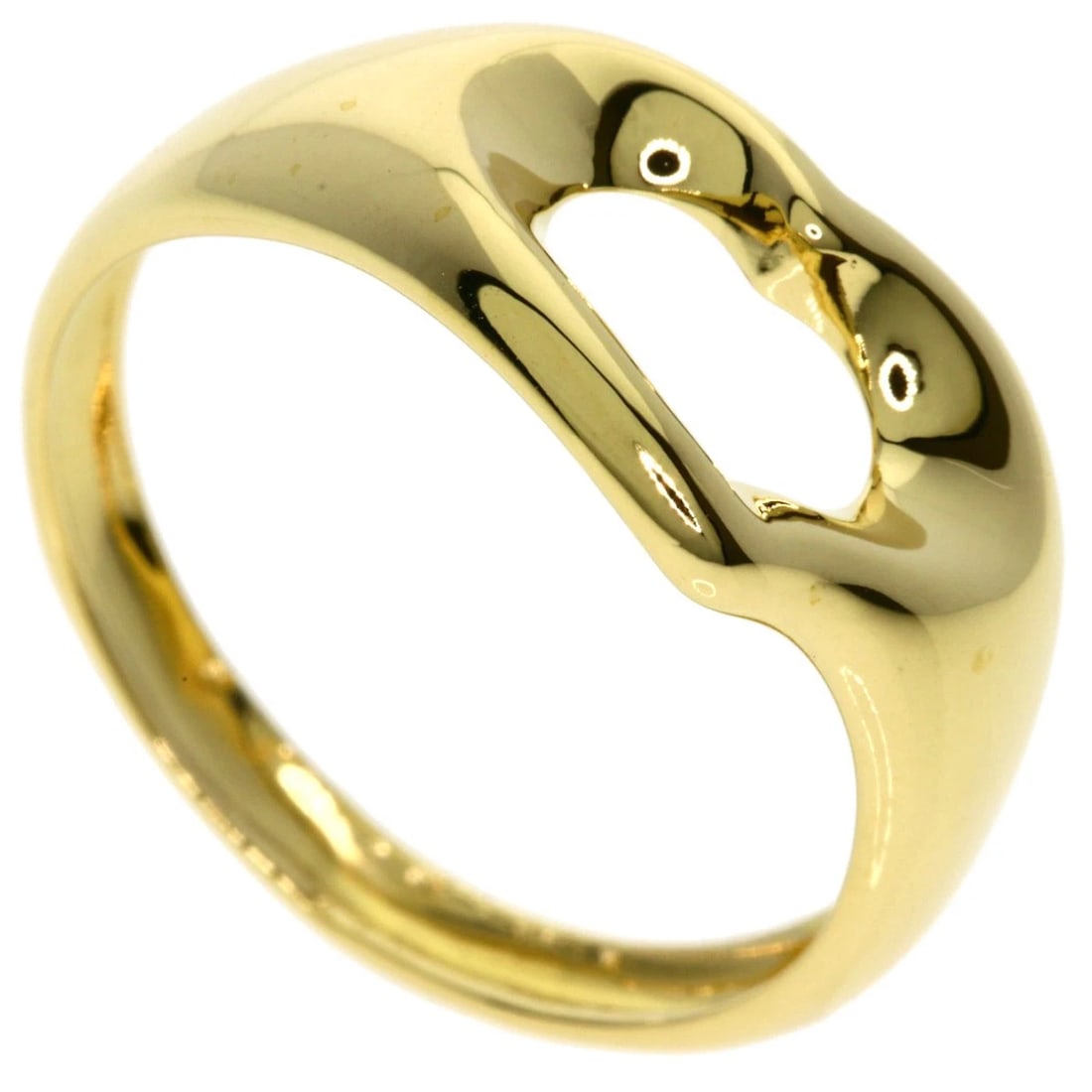 TIFFANY&CO. OPEN HEART RING K18 YELLOW GOLD: TIFFANY&Co. Open heart Ring K18 Yellow Gold Brand: TIFFANY&Co. Type: Ring Material: K18 Yellow Gold, Color: Exterior Color Gold Size: 6 (US) Accessories: None Accessories Notice: When