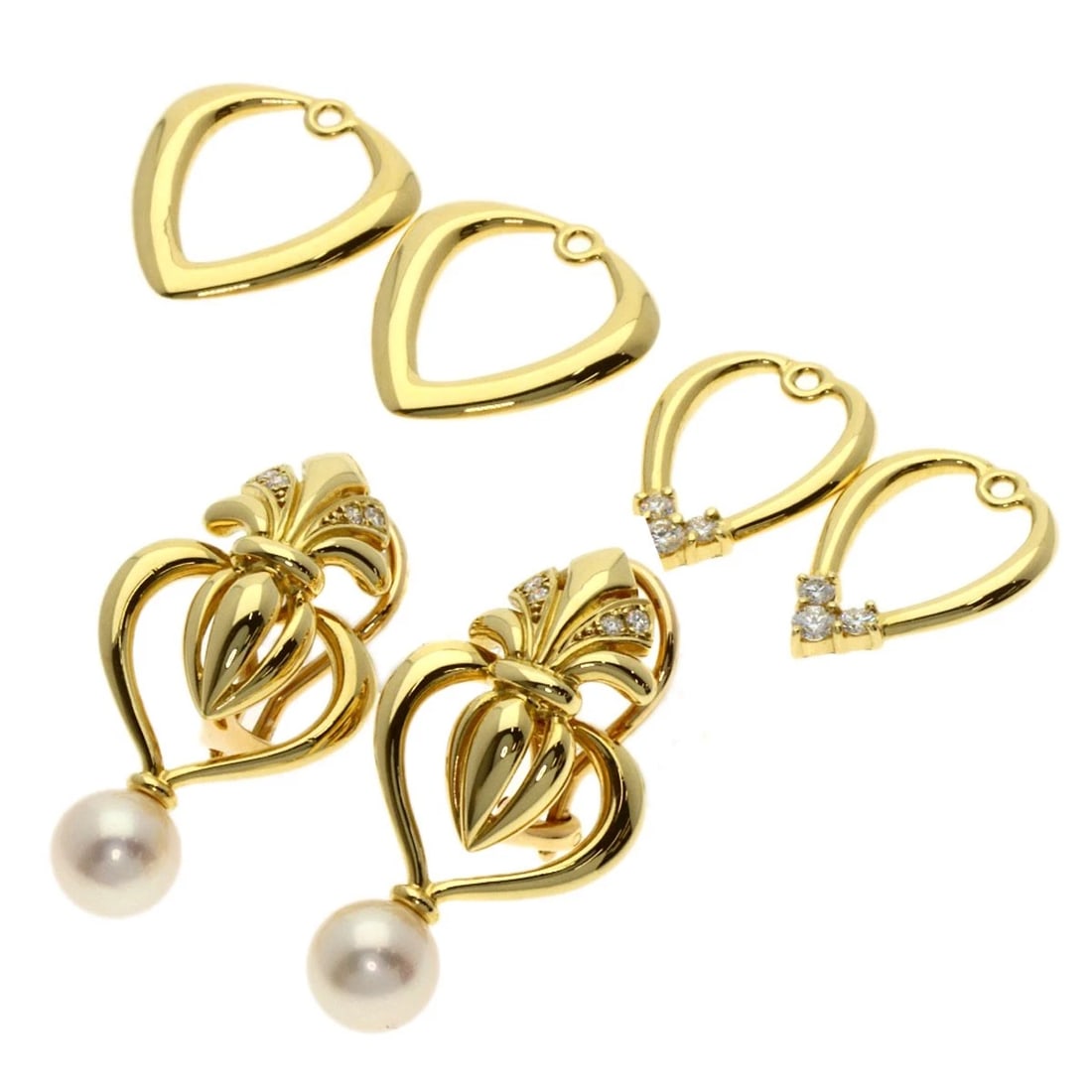 MIKIMOTO PEARL PEARL DIAMOND EARRING: MIKIMOTO Pearl Pearl Diamond Earring Brand: MIKIMOTO Type: Earring Material: K18 Yellow Gold, Color: Exterior Color Gold Size: Stone Size:0.3inch/7.1mm Top Size:1.2inch/30.4x15.8x5.4mm 