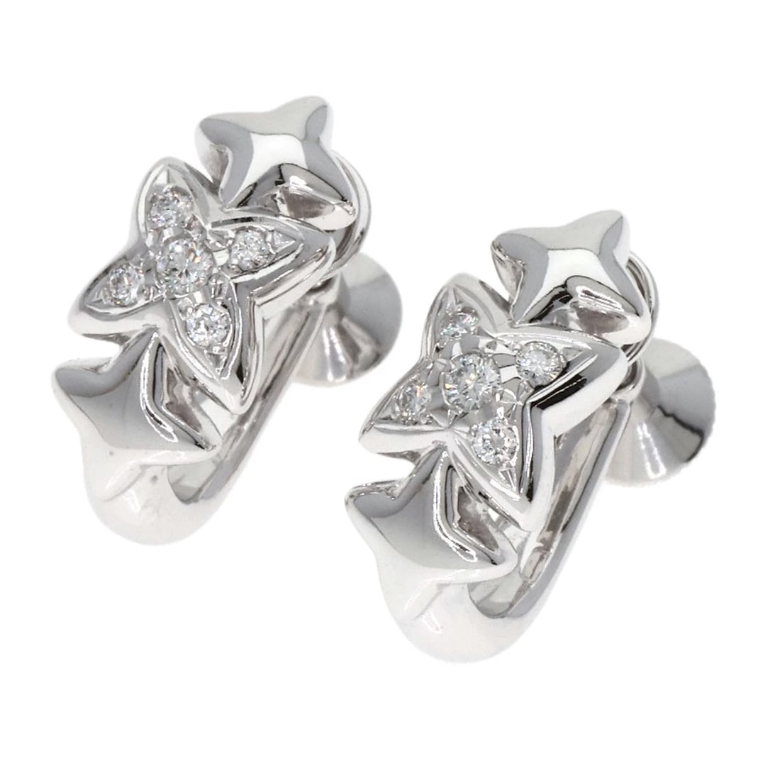 MIKIMOTO DIAMOND EARRING K18 WHITE GOLD: MIKIMOTO Diamond Earring K18 White Gold Brand: MIKIMOTO Type: Earring Material: K18 White Gold, Main Stone/Creation Natural Color: Exterior Color Silver Size: Top Size:0.6inch/14.8x6.6mm 