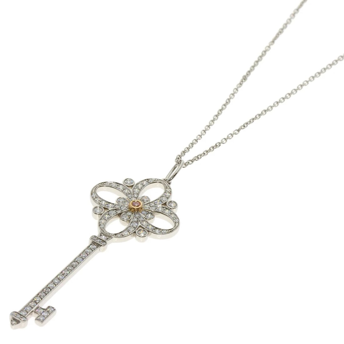 TIFFANY&CO. VICTORIA KEY PINK DIAMOND DIAMOND NECKLACE (1 of 4)