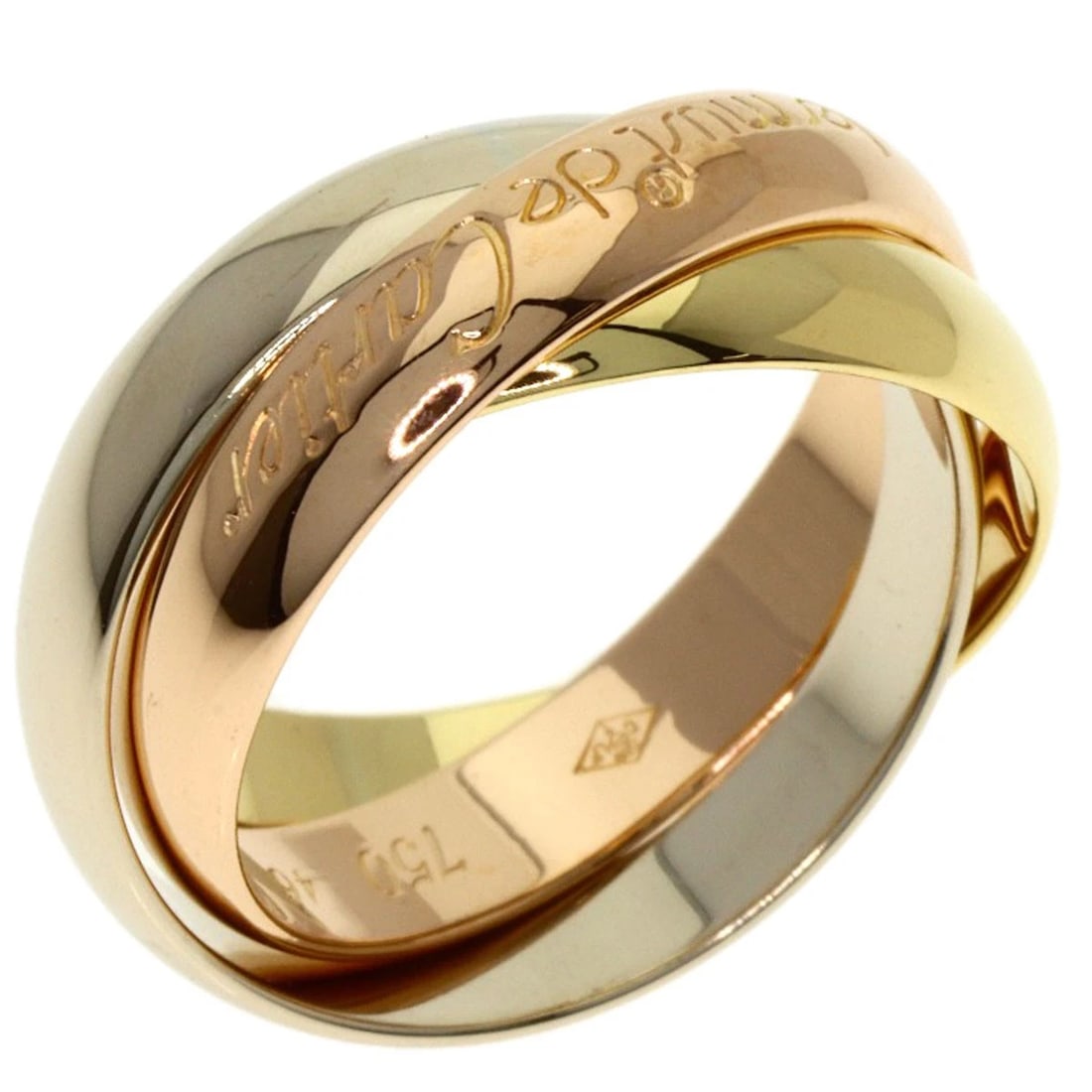 CARTIER TRINITYRING K18 YELLOW GOLD K18 WHITE GOLD: CARTIER TrinityRing K18 Yellow Gold K18 White Gold Brand: CARTIER Type: Ring Material: K18 Yellow Gold/K18 White Gold/18K Pink Gold, Color: Exterior Color Gold Size: 3.75 (US) Accessories: None