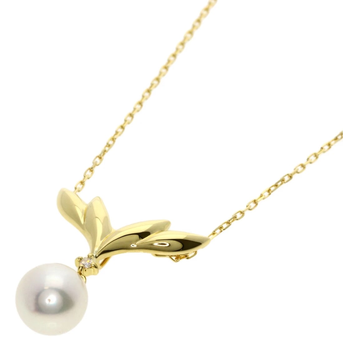 MIKIMOTO PEARL PEARL DIAMOND NECKLACE: MIKIMOTO Pearl Pearl Diamond Necklace Brand: MIKIMOTO Type: Necklace Material: K18 Yellow Gold, Color: Exterior Color Gold Size: Chain Length:15.7inch/40cm Chain Width:0.3inch/0.8mm Top