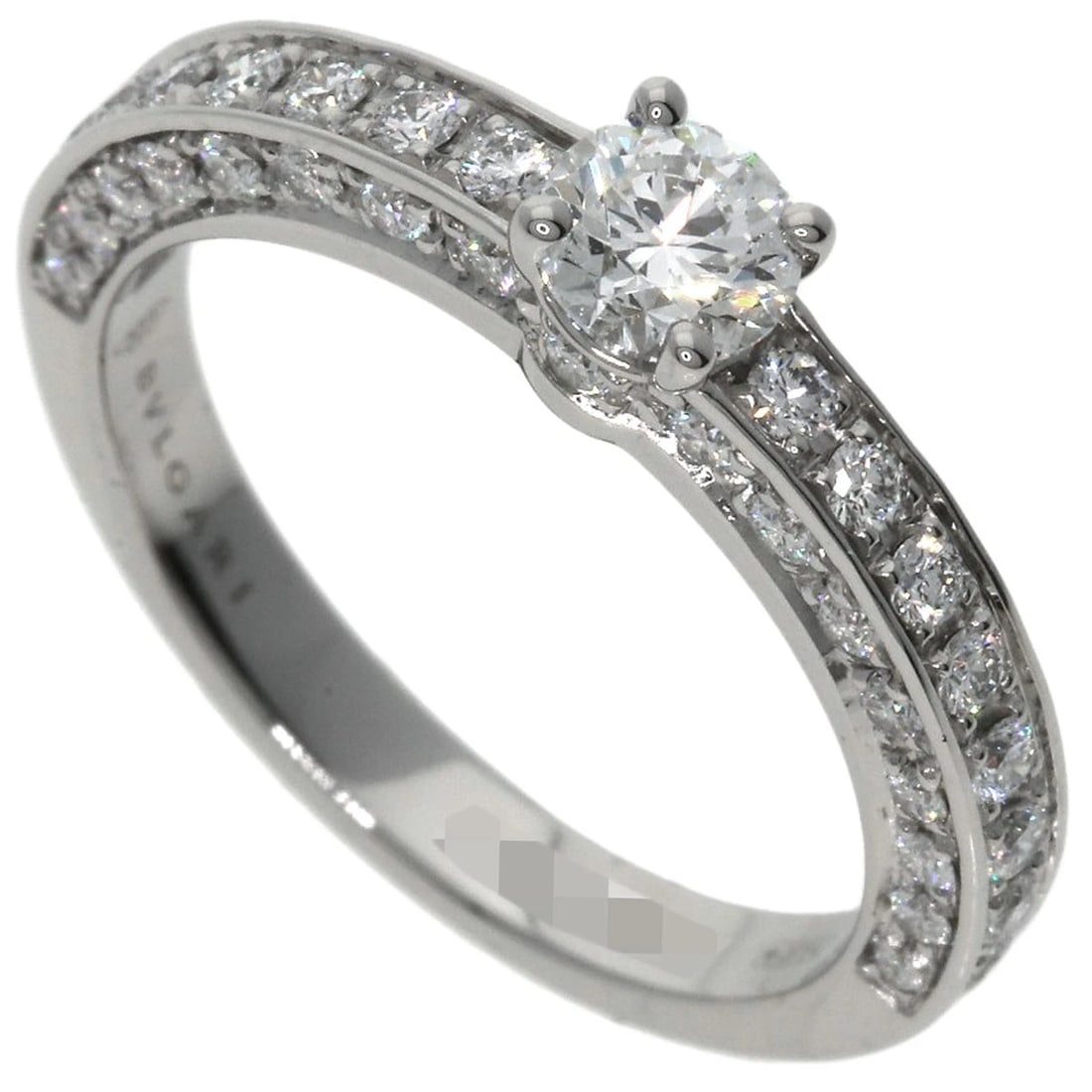 BVLGARI DEDICATA AVANEZIA DIAMOND RING: BVLGARI Dedicata Avanezia Diamond Ring Brand: BVLGARI Type: Ring Material: Platinum PT950, Color: Exterior Color Silver Size: 4.5 (US) Accessories: None Accessories Notice: When purchasing