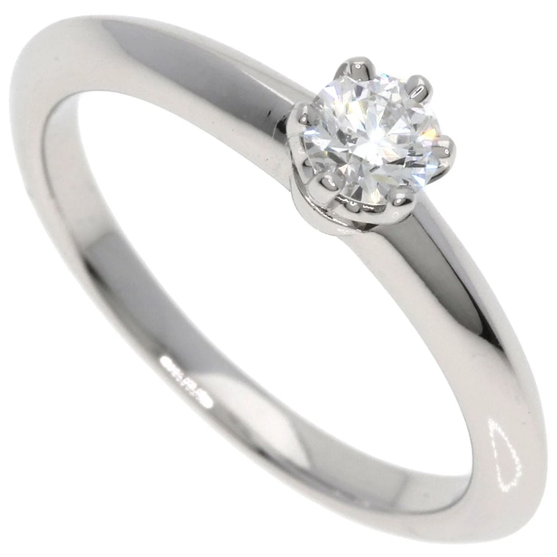 TIFFANY&CO. SOLITAIRE DIAMOND RING PLATINUM: TIFFANY&Co. Solitaire Diamond Ring Platinum Brand: TIFFANY&Co. Type: Ring Material: Platinum PT950, Main Stone/Creation Natural Color: Exterior Color Silver Size: 4 (US) Accessories: None