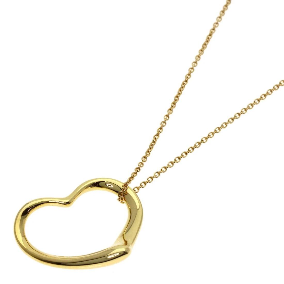 TIFFANY&CO. OPEN HEART NECKLACE K18 YELLOW GOLD: TIFFANY&Co. Open heart Necklace K18 Yellow Gold Brand: TIFFANY&Co. Type: Necklace Material: K18 Yellow Gold, Color: Exterior Color Gold Size: Chain Length:15.0inch/38cm Chain