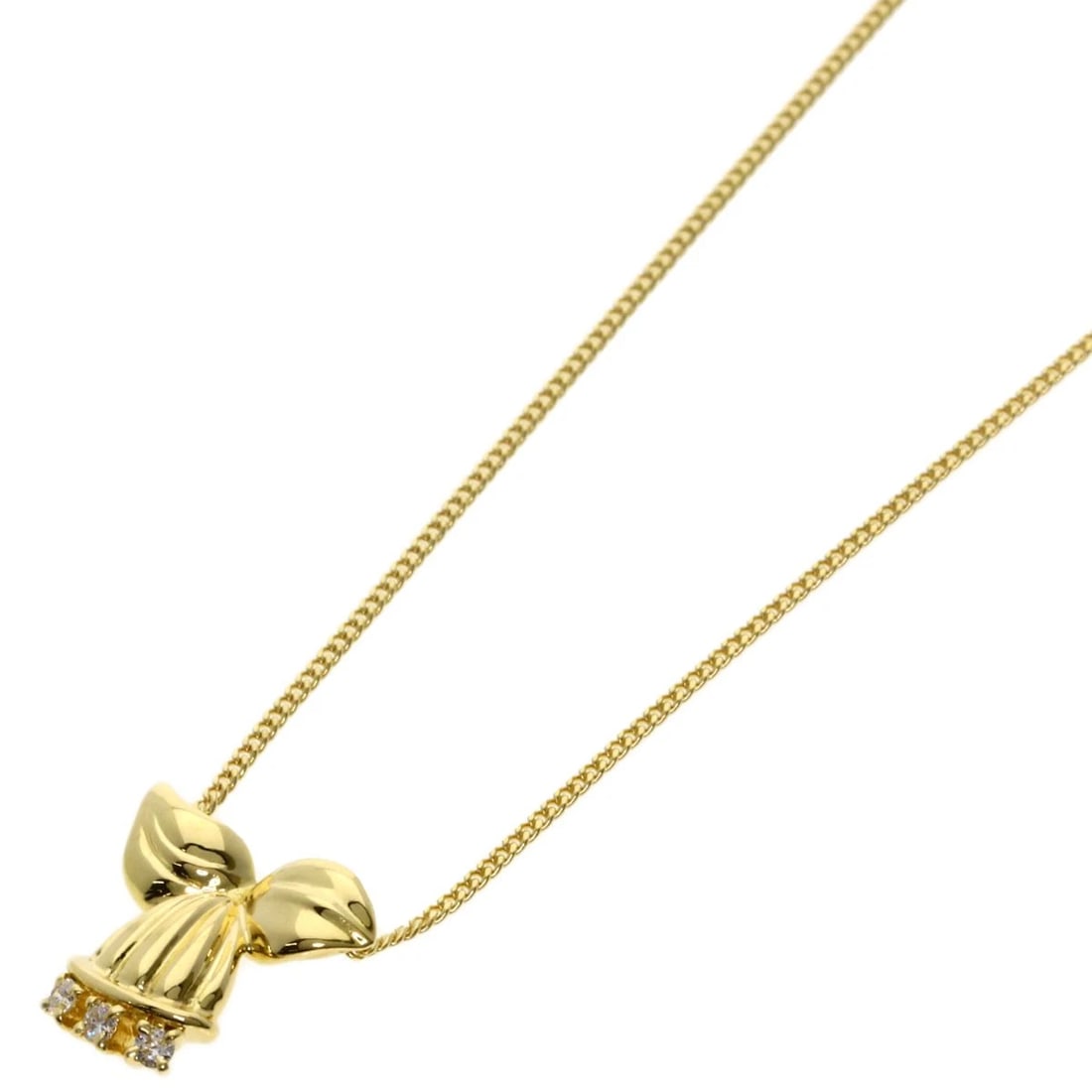 DIOR 3P DIAMOND NECKLACE K18 YELLOW GOLD: Dior 3P Diamond Necklace K18 Yellow Gold Brand: Dior Type: Necklace Material: K18 Yellow Gold, Color: Exterior Color Gold Size: Chain Length:15.6inch/39.5cm Chain Width:0.4inch/1mm Top