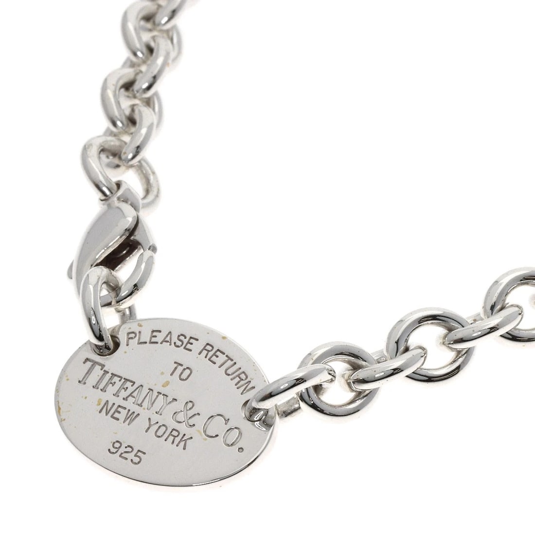 TIFFANY&CO. RETURN TO OVAL NECKLACE SILVER: TIFFANY&Co. Return to oval Necklace Silver Brand: TIFFANY&Co. Type: Necklace Material: Silver, Color: Exterior Color Silver Size: Chain Length:15.4inch/39cm Chain Width:3.0inch/7.7mm Top