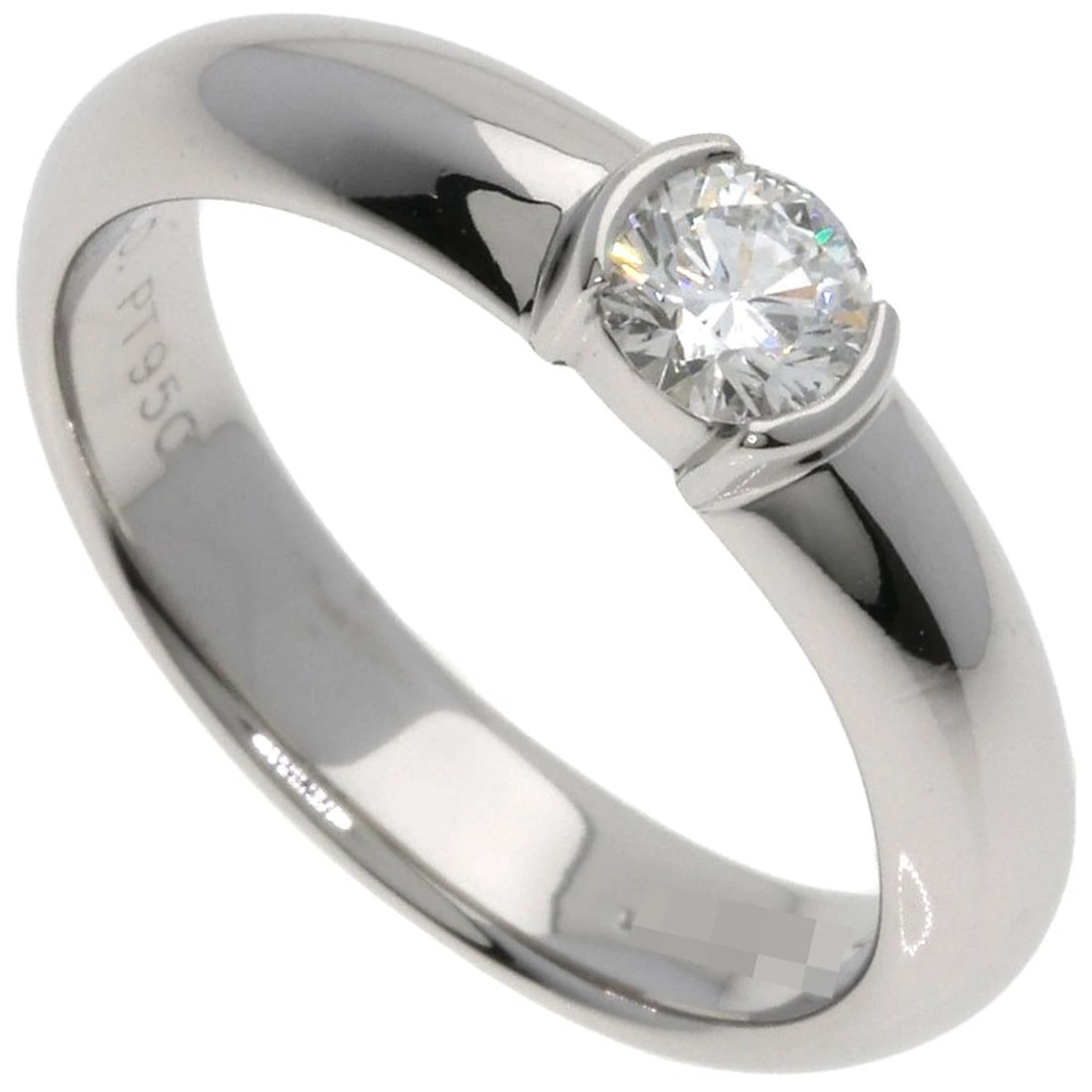 TIFFANY&CO. DOTS SOLITAIRE DIAMOND RING: TIFFANY&Co. Dots Solitaire Diamond Ring Brand: TIFFANY&Co. Type: Ring Material: Platinum PT950, Main Stone/Creation Natural Color: Exterior Color Silver Size: 5 (US) Accessories: None Acce