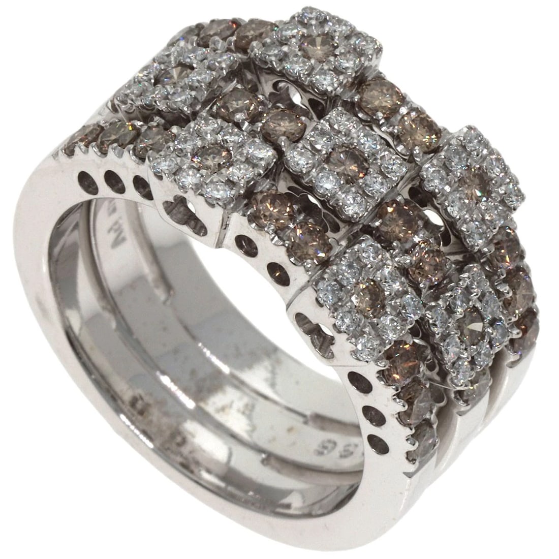 PONTE VECCHIO DIAMOND RING K18 WHITE GOLD: Ponte Vecchio Diamond Ring K18 White Gold Brand: Ponte Vecchio Type: Ring Material: K18 White Gold, Main Stone/Creation Natural Color: Exterior Color Silver Size: 6.75 (US) Accessories: None <