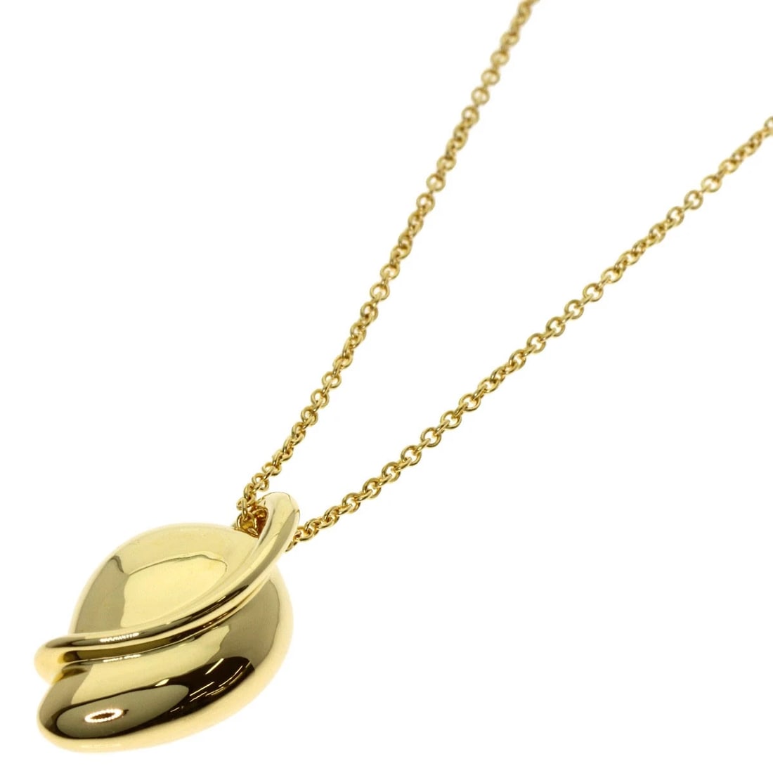 TIFFANY&CO. LEAF ELSA PERETTI NECKLACE K18 YELLOW GOLD: TIFFANY&Co. Leaf Elsa Peretti Necklace K18 Yellow Gold Brand: TIFFANY&Co. Type: Necklace Material: K18 Yellow Gold, Color: Exterior Color Gold Size: Chain Length:15.7inch/40cm Chain