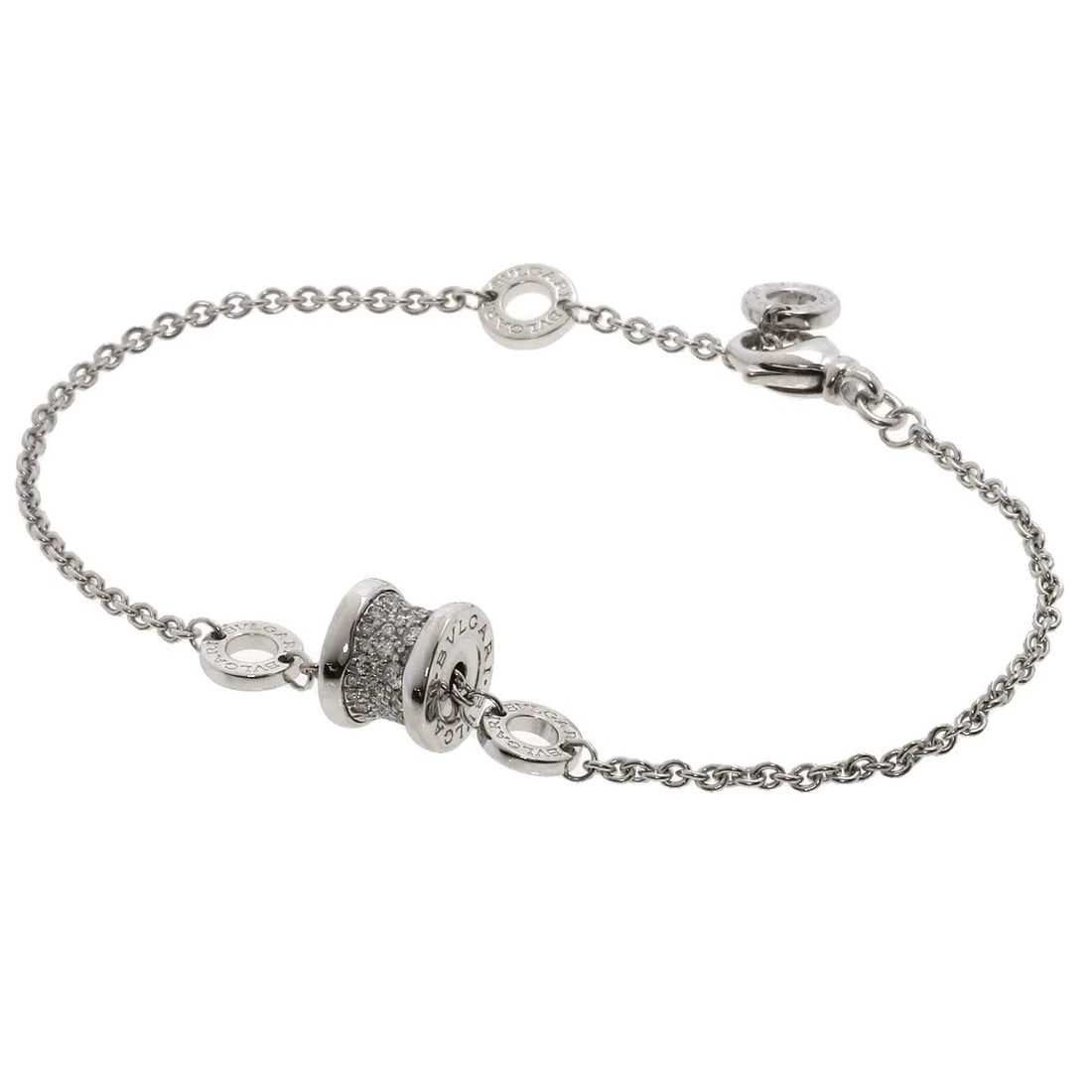 BVLGARI B.ZERO1 MINI DIAMOND BRACELET K18 WHITE GOLD (1 of 5)