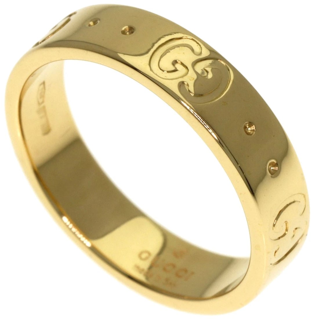 GUCCI ICON RING K18 YELLOW GOLD: GUCCI Icon Ring K18 Yellow Gold Brand: GUCCI Type: Ring Material: K18 Yellow Gold, Color: Exterior Color Gold Size: 4.25 (US) Accessories: None Accessories Notice: When purchasing pre-owne