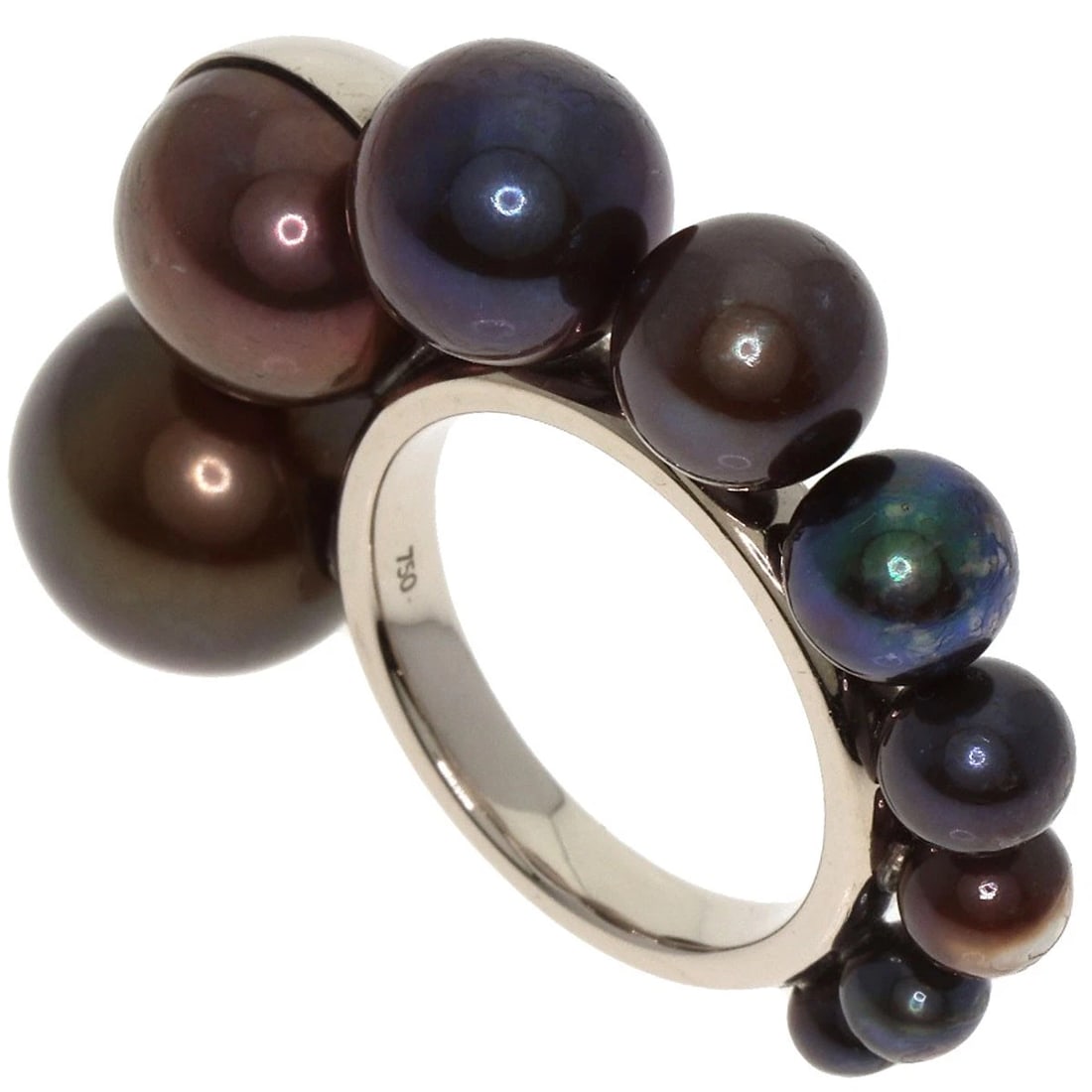 TASAKI M/G PEARL PEARL SHELL RING K18 WHITE GOLD: TASAKI M/G Pearl Pearl Shell Ring K18 White Gold Brand: TASAKI Type: Ring Material: K18 White Gold, Color: Exterior Color Silver Size: 5.75 (US) Accessories: None Accessories Notice: When