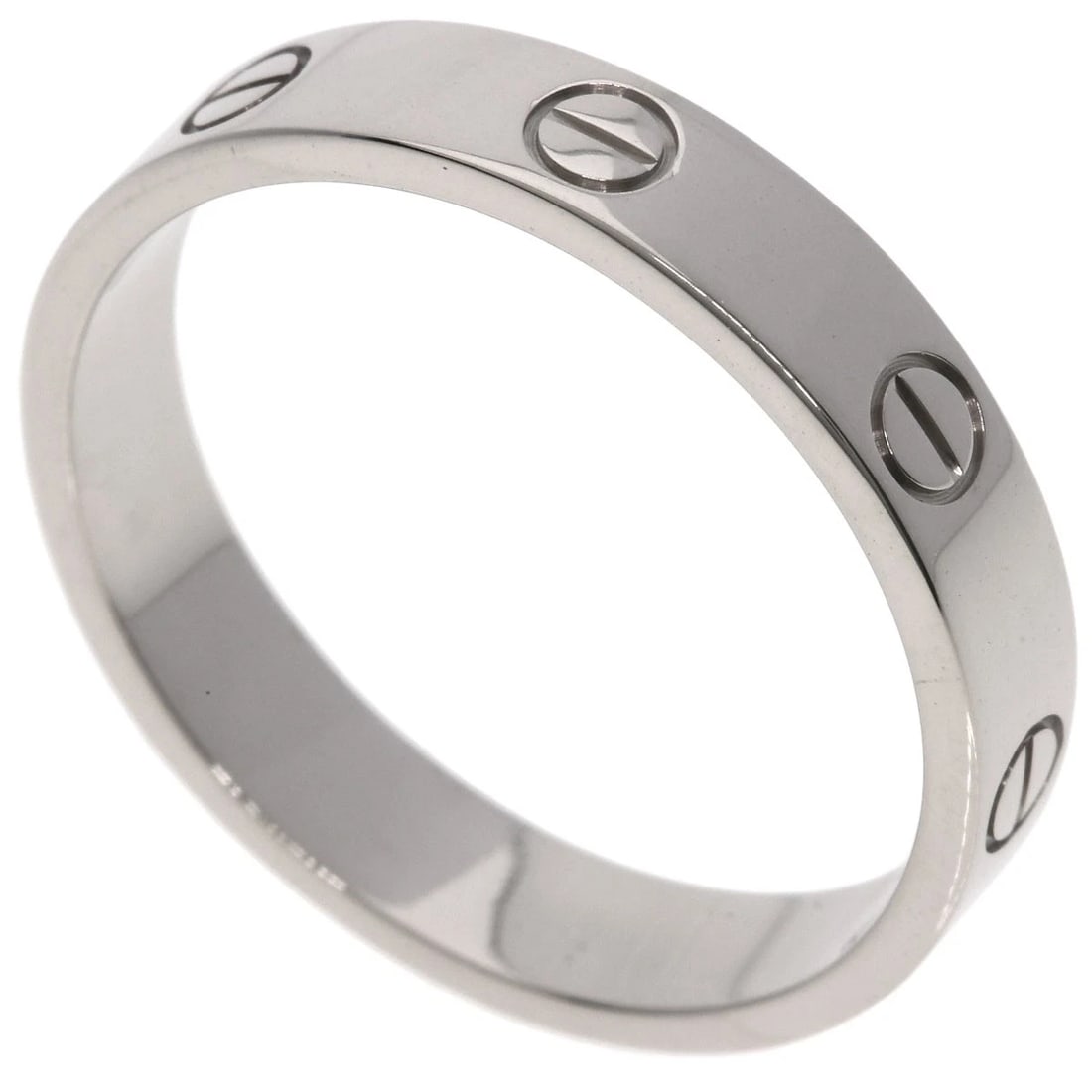 CARTIER MINI LOVE RING RING K18 WHITE GOLD: CARTIER mini love ring Ring K18 White Gold Brand: CARTIER Type: Ring Material: K18 White Gold, Color: Exterior Color Silver Size: 8.75 (US) Accessories: None Accessories Notice: When