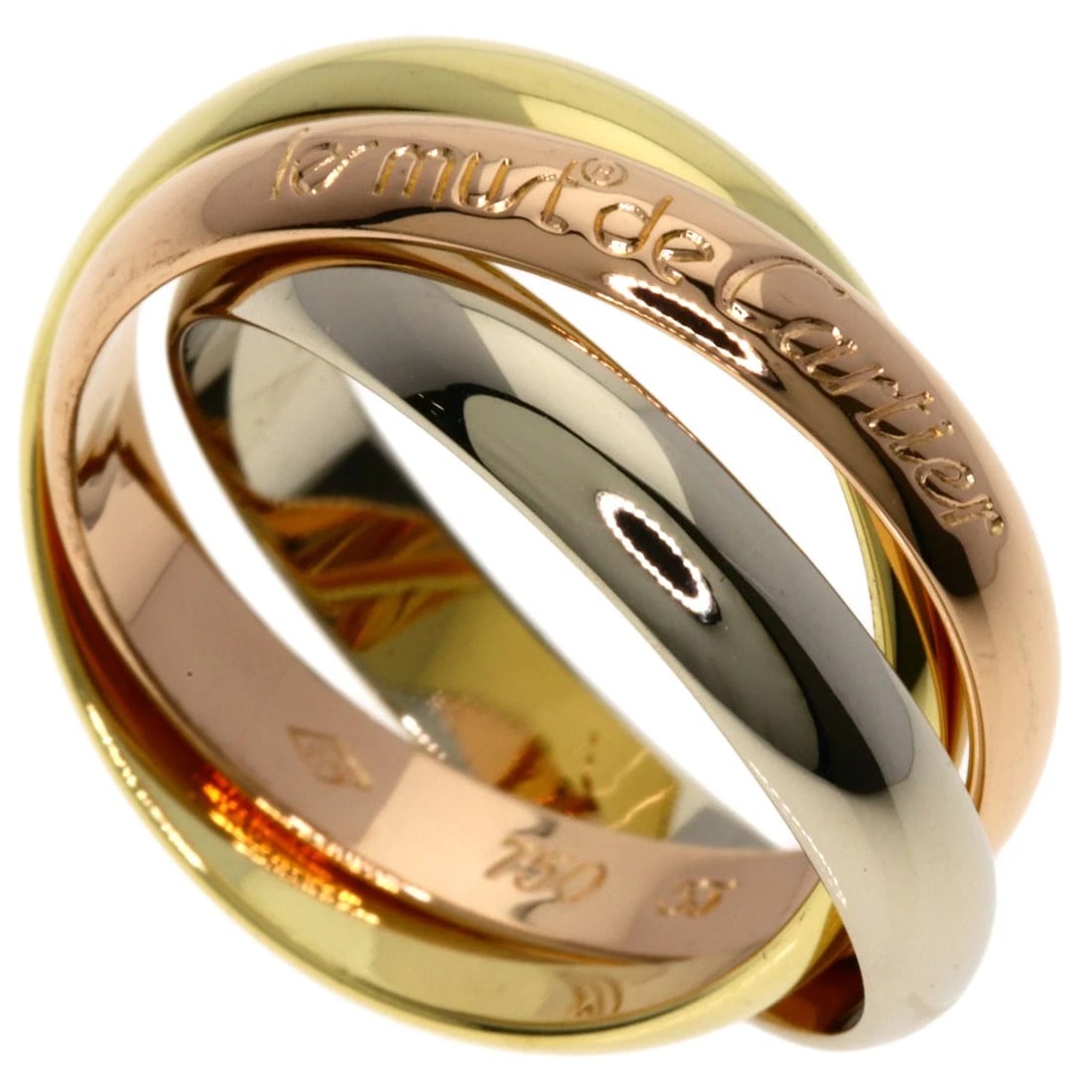 CARTIER TRINITY RING K18 YELLOW GOLD K18 WHITE GOLD (1 of 2)