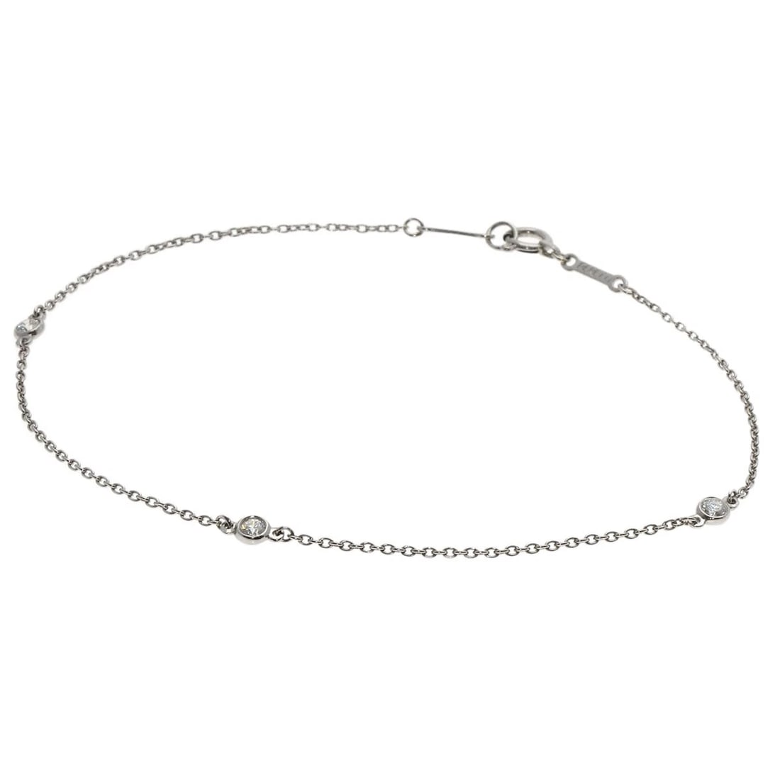 TIFFANY&CO. BY THE YARD 3P DIAMOND BRACELET: TIFFANY&Co. By The Yard 3P Diamond Bracelet Brand: TIFFANY&Co. Type: Bracelet Material: Platinum PT950, Main Stone/Creation Natural Color: Exterior Color Silver Size: Chain Width:0.4inch/1.1mm