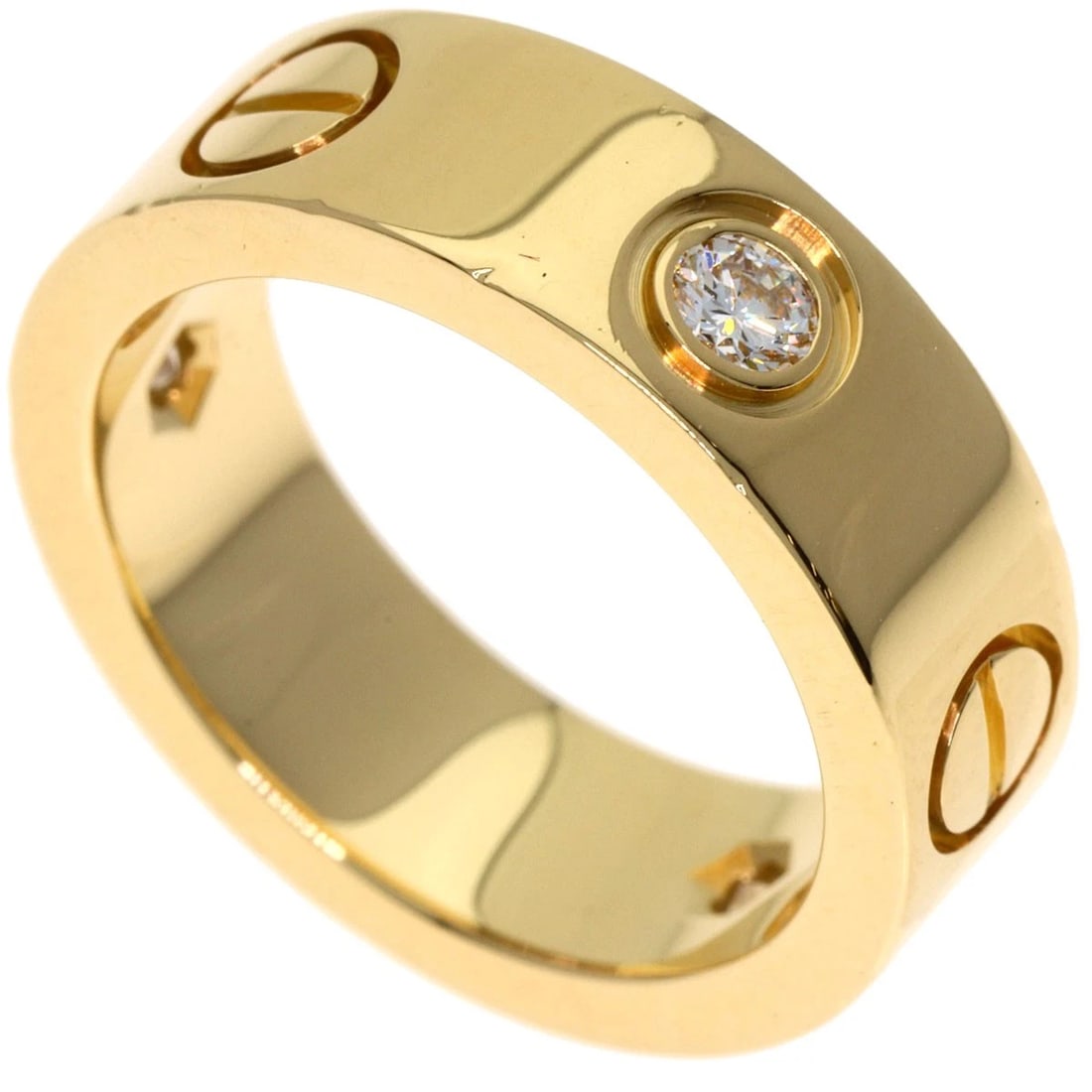 CARTIER LOVE RING HALF DIAMONDRING K18 YELLOW GOLD (1 of 3)