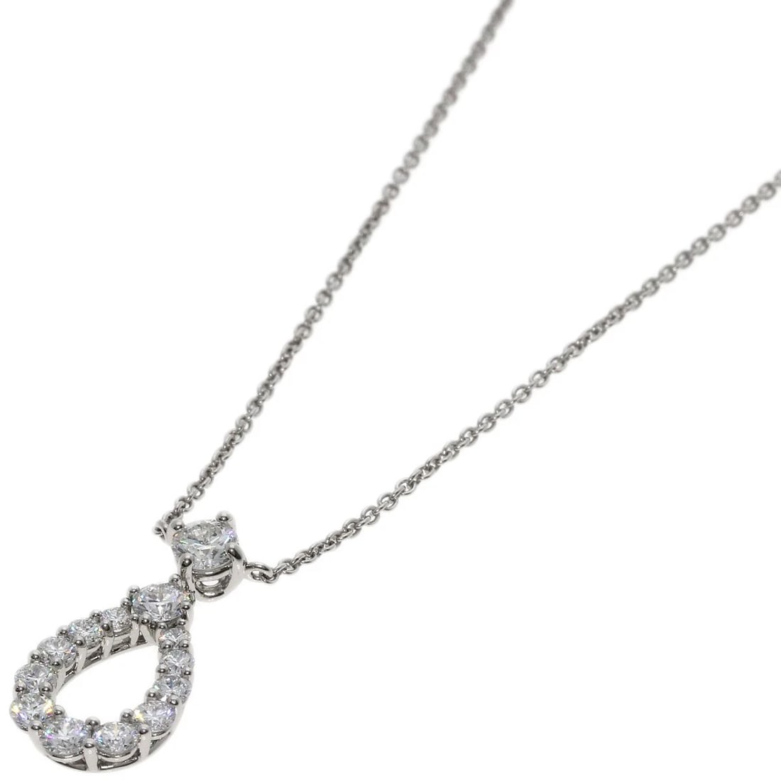 HARRY WINSTON LOOP MEDIUM DIAMOND NECKLACE: HARRY WINSTON Loop Medium Diamond Necklace Brand: HARRY WINSTON Type: Necklace Material: Platinum PT950, Main Stone/Creation Natural Color: Exterior Color Silver Size: Chain Length:15.9inch/40.5cm