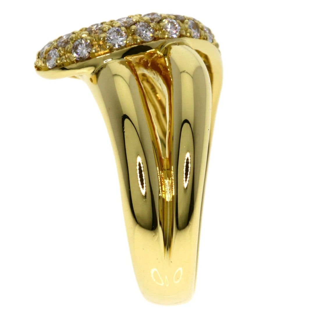 CELINE DIAMOND RING K18 YELLOW GOLD: CELINE Diamond Ring K18 Yellow Gold Brand: CELINE Type: Ring Material: K18 Yellow Gold, Main Stone/Creation Natural Color: Exterior Color Gold Size: 6.5 (US) Accessories: None Accessories