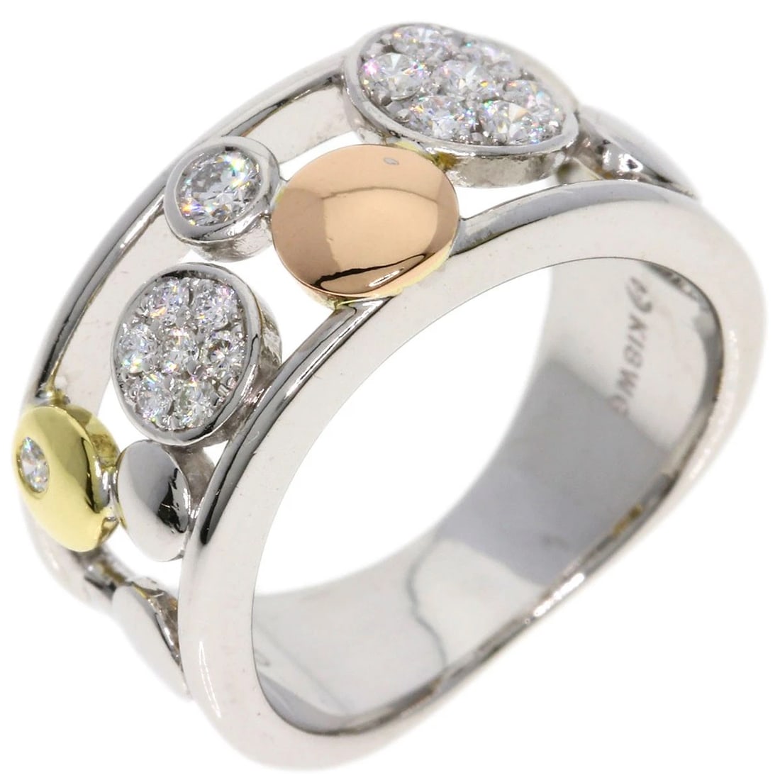 TASAKI DIAMOND RING K18 WHITE GOLD 18K PINK GOLD: TASAKI Diamond Ring K18 White Gold 18K Pink Gold Brand: TASAKI Type: Ring Material: K18 White Gold/18K Pink Gold/K18 White Gold, Main Stone/Creation Natural Color: Exterior Color Silver Size: 5.25