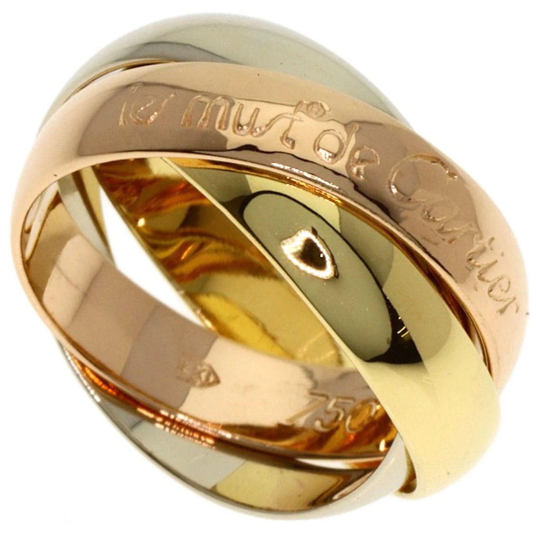 CARTIER TRINITY RING K18 YELLOW GOLD K18 WHITE GOLD: CARTIER Trinity Ring K18 Yellow Gold K18 White Gold Brand: CARTIER Type: Ring Material: K18 Yellow Gold/K18 White Gold/18K Pink Gold, Color: Exterior Color Gold Size: 1.25 (US) Accessories: