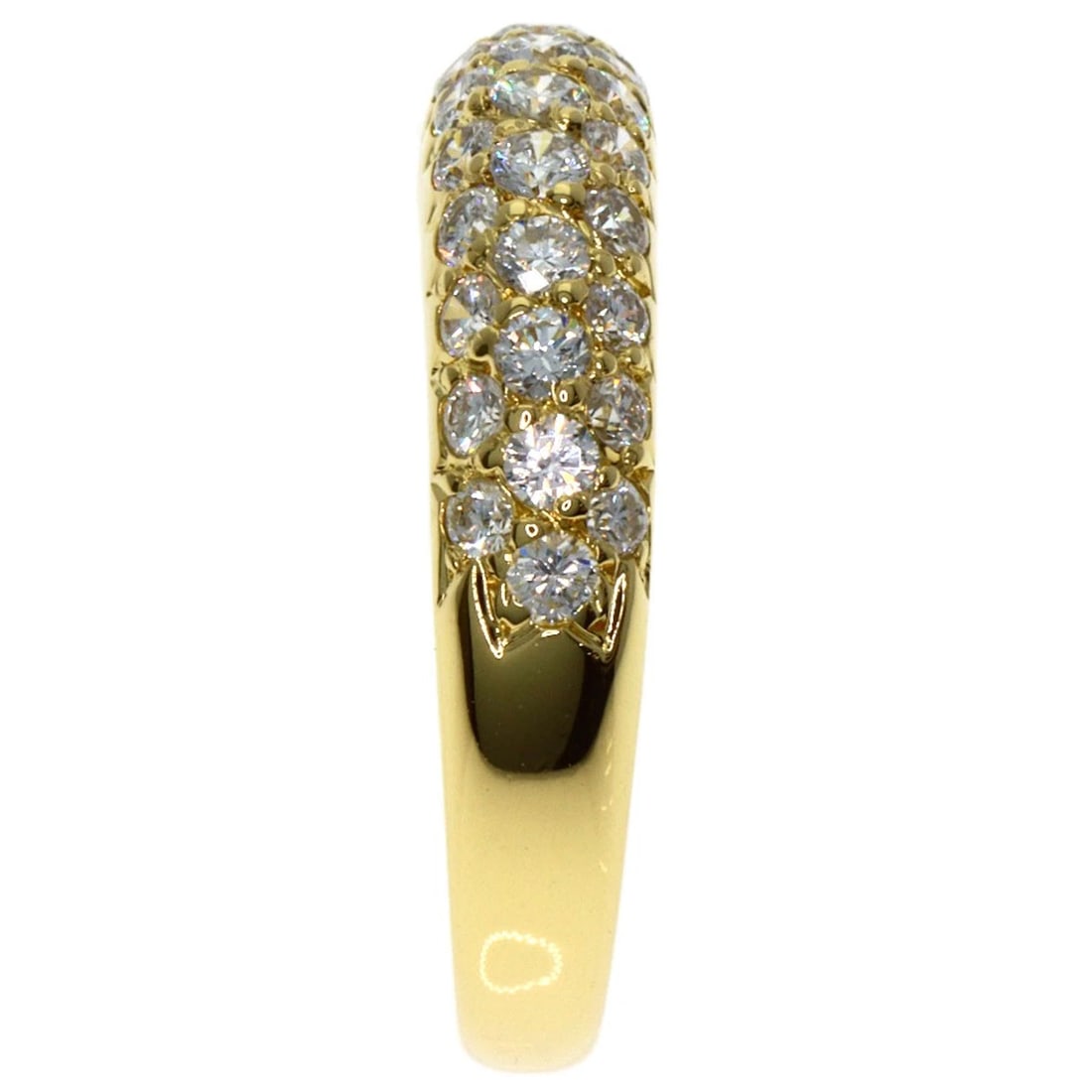 VAN CLEEF & ARPELS PAVE DIAMOND RING: Van Cleef & Arpels Pave Diamond Ring Brand: Van Cleef & Arpels Type: Ring Material: K18 Yellow Gold, Main Stone/Creation Natural Color: Exterior Color Gold Size: 5.75 (US) Accessories: None