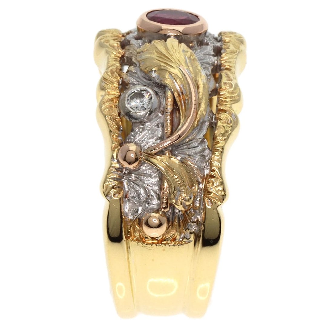 CAZZANIGA RUBY DIAMOND RING K18 YELLOW GOLD - 3